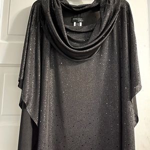 Attitudes Sparkly black poncho